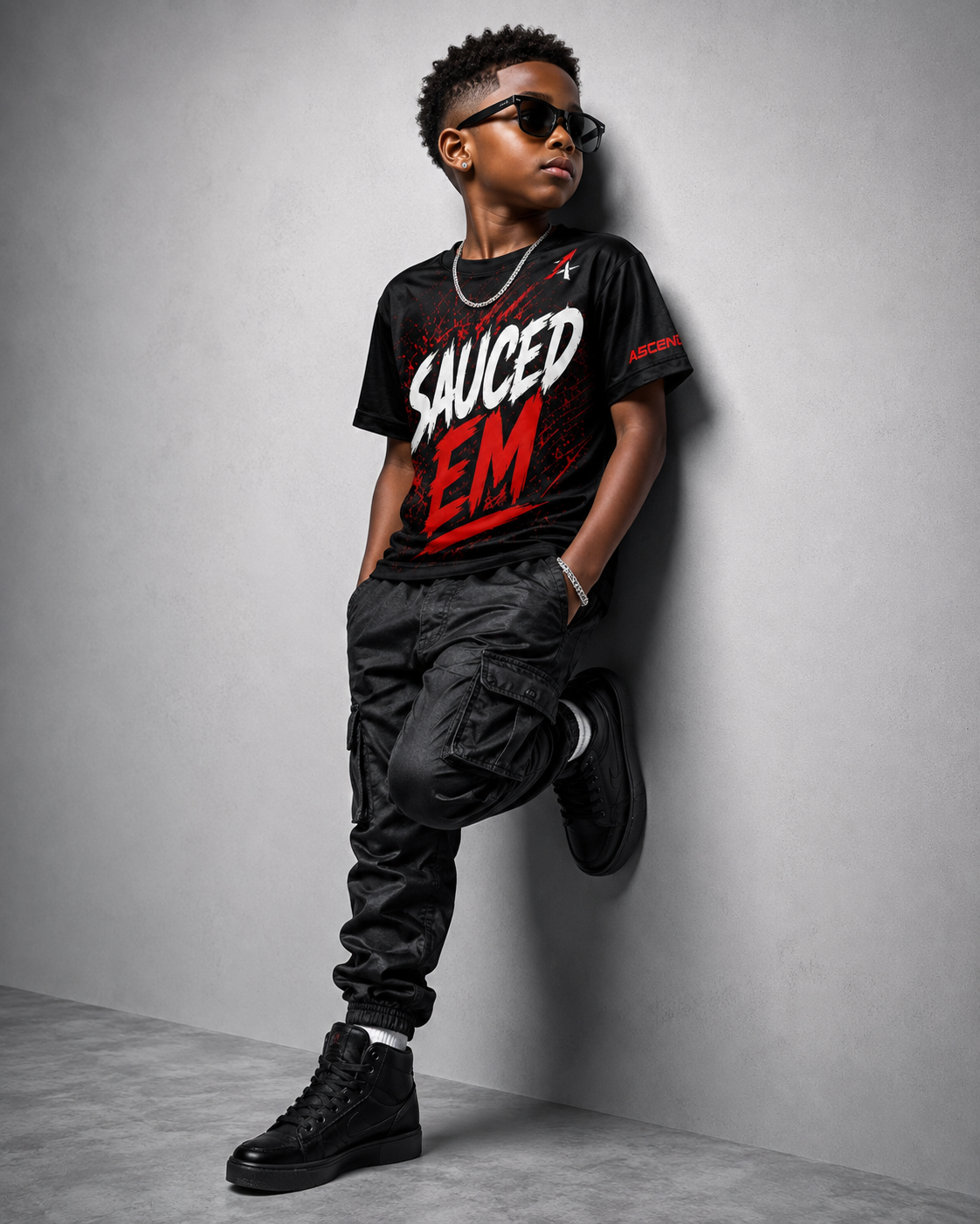 Sauced Em Youth t-shirt